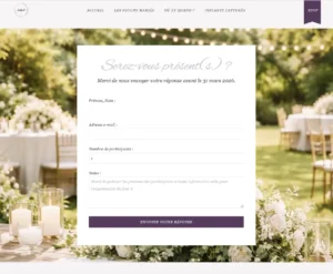 Formulaire de réponse des invités (RSVP)
